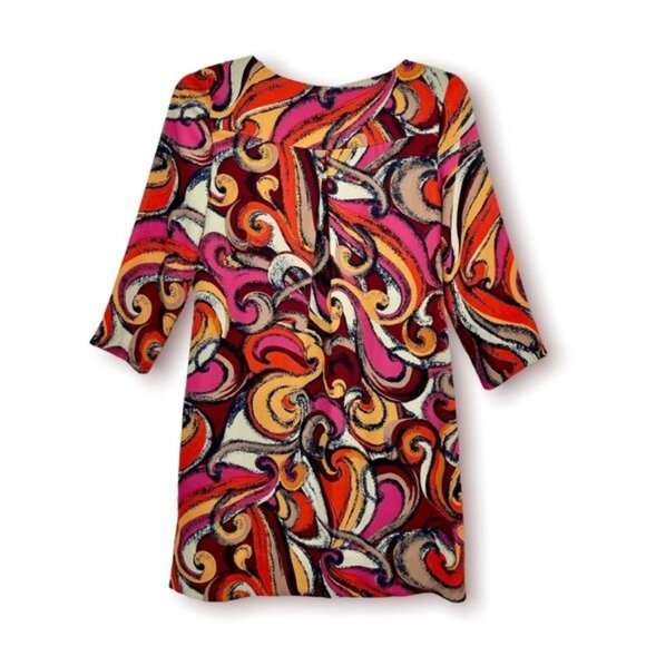 ANTHROPOLOGIE MAEVE Flavia Swirl Print Shift Dress Size S - Picture 3 of 7